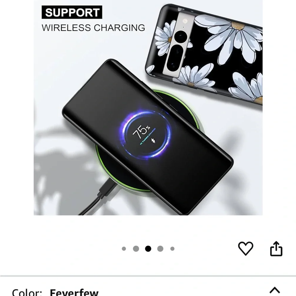 Google Pixel 7 Pro CASE black with blue flowers